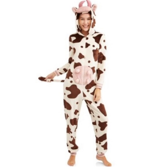Secret Treasures Other - Secret Treasures Cow Onesie Costume XL Brown, White and Pink